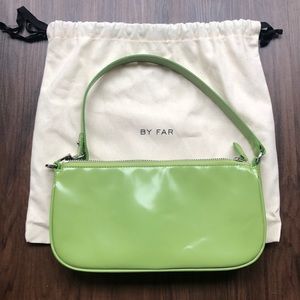By Far Rachel Bag in Green Patent Leather